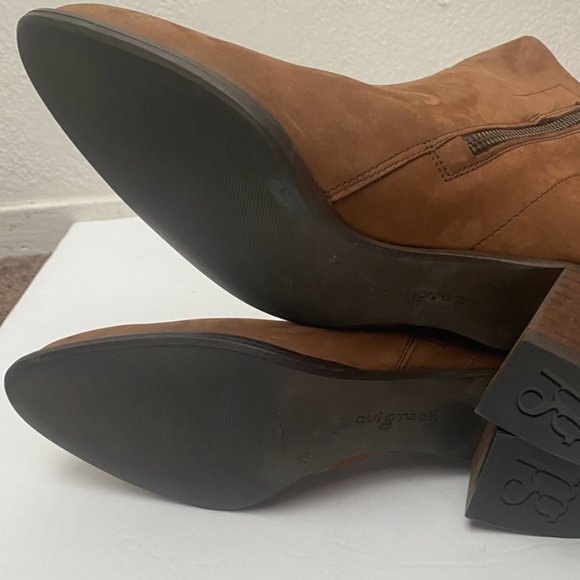 PAUL GREEN Brown Leather Ankle Boots US 12 - Picture 8 of 9